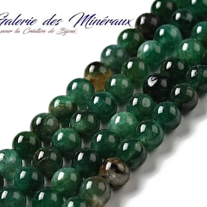 Piedra preciosa natural ESMERALDA en lote de cuentas redondas de 6 mm, 8 mm y 10 mm: creación de joyas y aficiones creativas