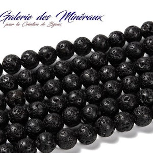 LAVA STONE gemstone natural stone in batch of round beads in 6mm 8mm 10mm: jewelry creation & creative hobbies image 1