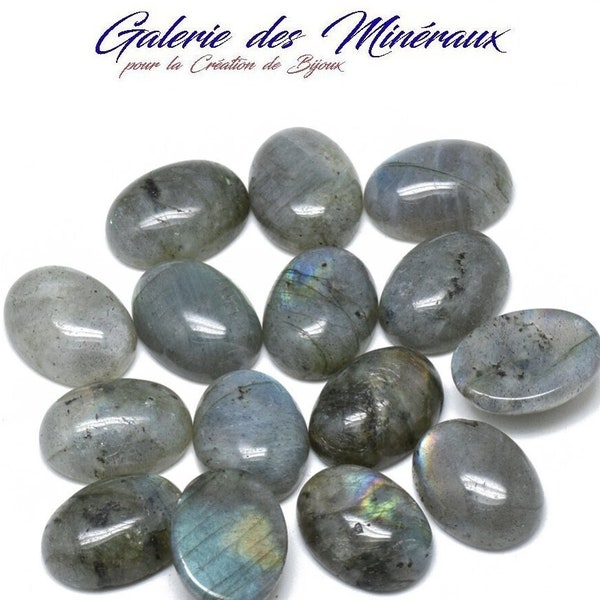 LABRADORITE  pierre naturelle cabochon ovale en 14x10mm, 18x13mm, 25x18mm et 40x30mm  :  création bijoux, macramé et loisirs créatifs