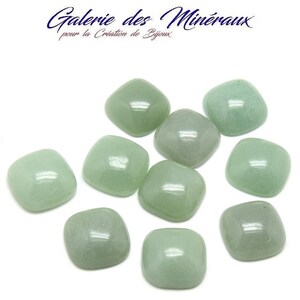 AVENTURINE  VERTE  gemme pierre naturelle en cabochon carré lisse en 20x20mm : création bijoux, macramé et loisirs créatifs