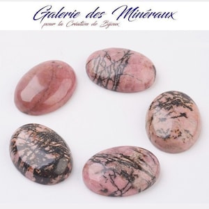 RHODONITE  gemme pierre naturelle en cabochon ovale en 18x13mm, 25x18mm et 40x30mm : création bijoux, macramé & loisirs créatifs