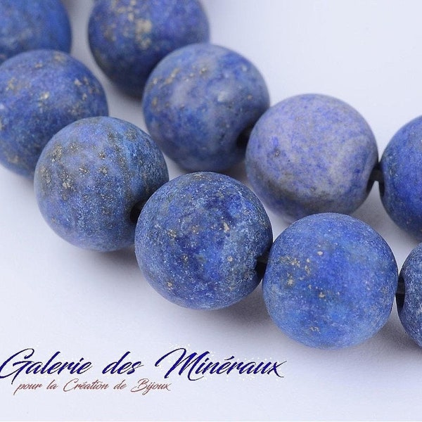 LAPIS LAZULI  Mat Givré gemme pierre fine naturelle en lot de perles rondes   en 6mm 8mm 10mm : création bijoux & loisirs créatifs