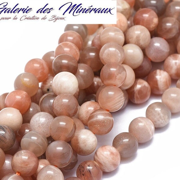 PIERRE  DE  SOLEIL  gemme pierre fine naturelle en lot de perles rondes   en 6mm 8mm 10mm : création bijoux & loisirs créatifs