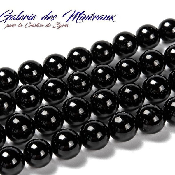TOURMALINE gemme pierre fine naturelle en lot de perles rondes   en 6mm 8mm 10mm : création bijoux & loisirs créatifs