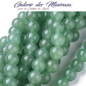 GREEN AVENTURINE gemstone natural stone in batch of round beads in 6mm 8mm 10mm: jewelry creation & creative hobbies