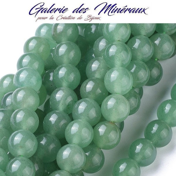 GREEN AVENTURINE gem natural fine stone in batch of round beads in 6mm 8mm 10mm: jewelry creation & creative hobbies