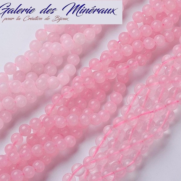 QUARTZ ROSE gemme pierre fine naturelle en lot de perles rondes   en 6mm 8mm 10mm : création bijoux & loisirs créatifs