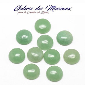 AVENTURINE  VERTE  gemme pierre naturelle en cabochon rond en 8mm, 10mm, 14mm et 20mm : création bijoux et loisirs créatifs