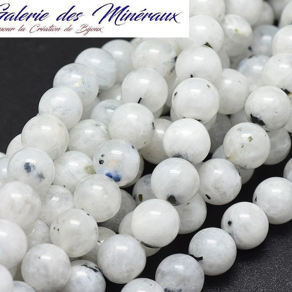 PIERRE DE LUNE  gemme pierre fine naturelle en lot de perles rondes   en 6mm 8mm : création bijoux & loisirs créatifs