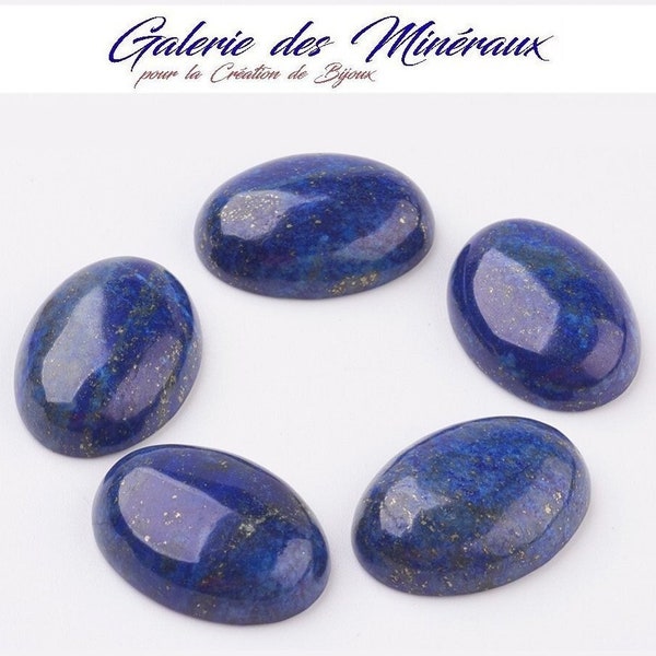 LAPIS  LAZULI  pierre naturelle cabochon ovale en 14x10mm, 18x13mm, 25x18mm et 40x30mm :  création bijoux, macramé et loisirs créatifs