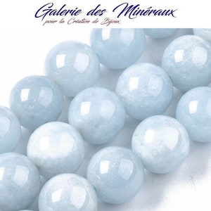 CALCEDOINE gemme pierre fine naturelle en lot de perles rondes en 6mm 8mm 10mm : création bijoux & loisirs créatifs image 1