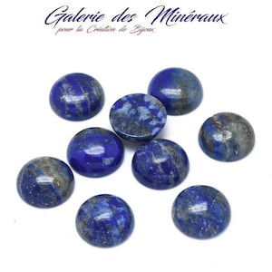 LAPIS LAZULI gemme pierre fine naturelle en cabochon rond en 8mm, 10mm, 16mm et 30mm : création bijoux, macramé et loisirs créatifs image 1