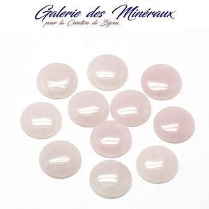 QUARTZ  ROSE  gemme pierre naturelle en cabochon à dos plat et en  rond en 8mm, 10mm, 14mm, 20mm, 25mm et 30mm : création bijoux, macramé