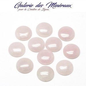 QUARTZ ROSE gemme pierre fine naturelle en cabochon rond en 8mm, 10mm, 14mm, 20mm, 25mm et 30mm : création bijoux, macramé image 1