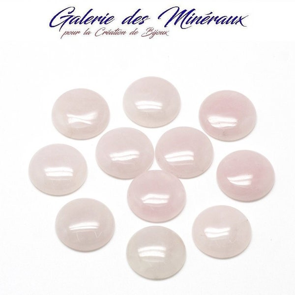 ROSE QUARTZ gem natural fine stone in round cabochon in 8mm, 10mm, 14mm, 20mm, 25mm and 30mm: jewelry creation, macramé