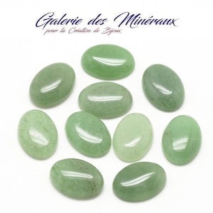AVENTURINE  VERTE  gemme pierre naturelle en cabochon ovale en 18x13mm, 25x18mm et 40x30mm : création bijoux, macramé et loisirs créatifs