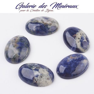 SODALITE  gemme pierre naturelle en cabochon ovale en 18x13mm, 25x18mm et 40x30mm :  création bijoux, macramé et loisirs créatifs