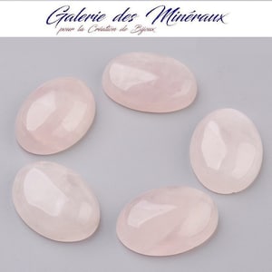 QUARTZ ROSE pierre naturelle en cabochon ovale en 10x8mm, 14x10mm, 18x13mm, 25x18mm et 40x30mm : création bijoux, macramé image 1