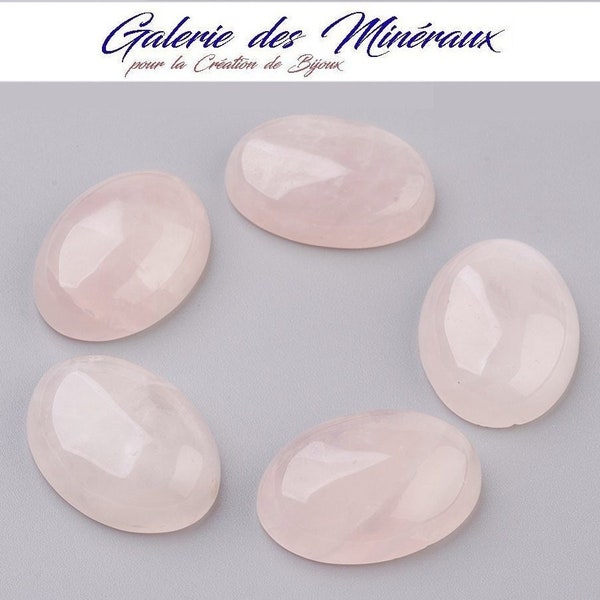 QUARTZ  ROSE pierre naturelle en cabochon ovale en 10x8mm, 14x10mm, 18x13mm, 25x18mm et 40x30mm :  création bijoux, macramé