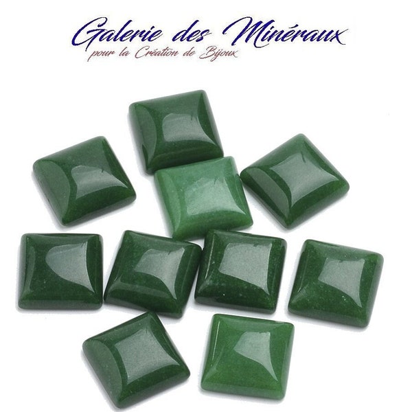 Malaysian Jade 12x12mm Square Cabochon Flat Back - Natural Stone for DIY Jewelry Making - Bracelet, Necklace, Ring Supplies
