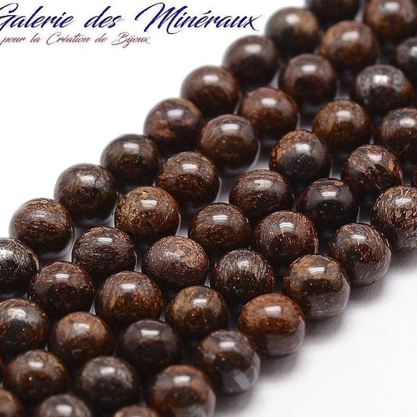 BRONZITE gemme pierre fine naturelle en lot de perles rondes   en 6mm 8mm 10mm : création bijoux & loisirs créatifs