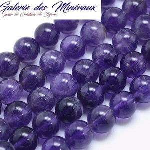 AMETHYSTE gemme pierre fine naturelle en lot de perles rondes en 6mm 8mm 10mm : création bijoux & loisirs créatifs image 1