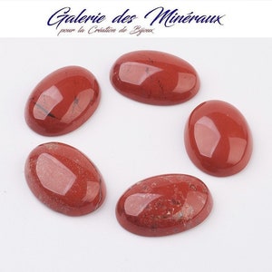 JASPE  ROUGE  gemme pierre naturelle en cabochon ovale en 18x13mm, 25x18mm et 40x30mm : création bijoux, macramé et loisirs créatifs