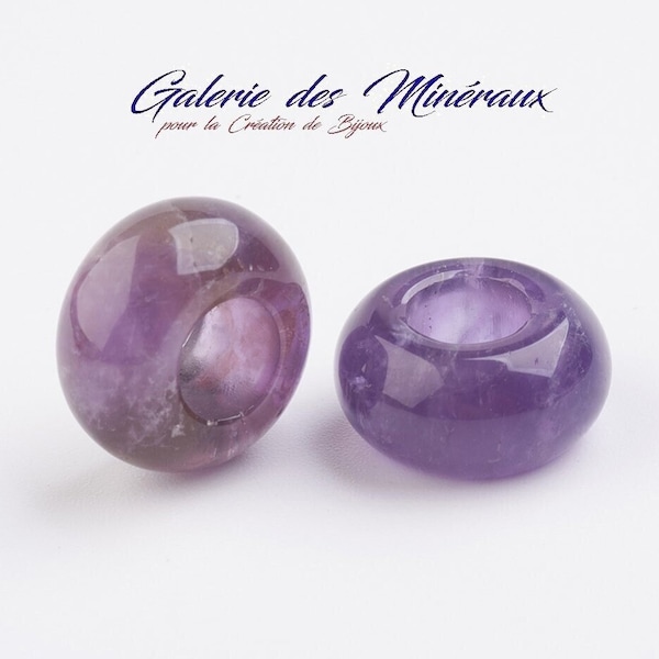 AMETHYSTE  gemme pierre fine naturelle en lot de perles rondelles de 12mm et 14mm à Gros Trous : création bijoux & loisirs créatifs