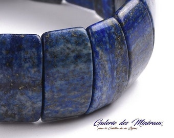 LAPIS LAZULI gemstone natural fine stone in batch of 4-hole rectangle beads: jewelry creation & creative hobbies