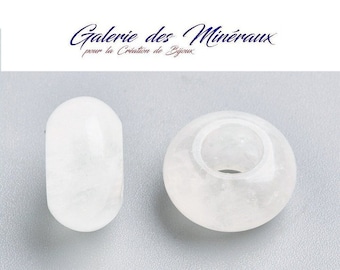 CRISTAL  de  ROCHE  gemme pierre fine naturelle en lot de perles rondelles de 14mm à Gros Trous : création bijoux & loisirs créatifs