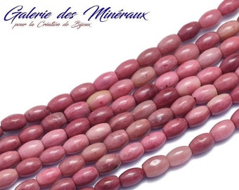 RHODONITE natural pearl in a batch of 7x4mm oval pearls: ideal for creating jewelry and creative hobbies