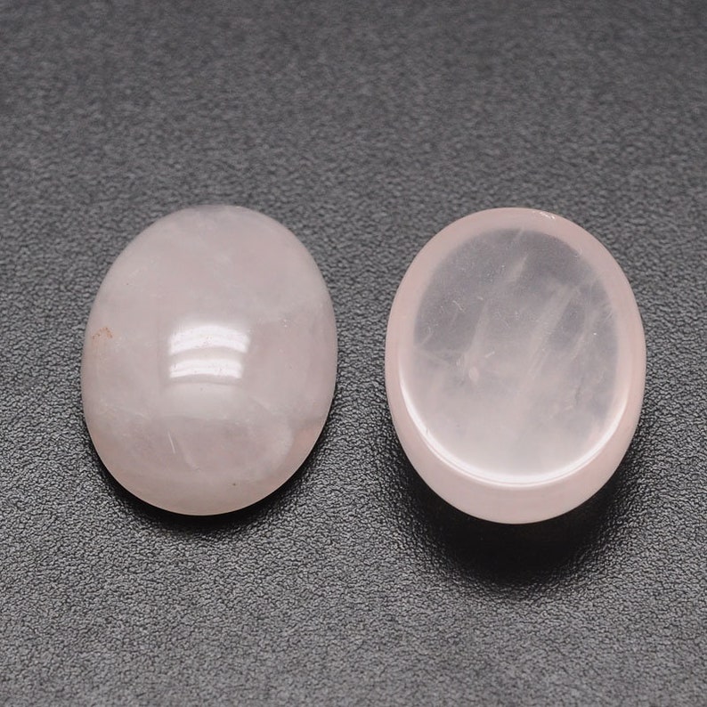 QUARTZ ROSE pierre naturelle en cabochon ovale en 10x8mm, 14x10mm, 18x13mm, 25x18mm et 40x30mm : création bijoux, macramé image 8