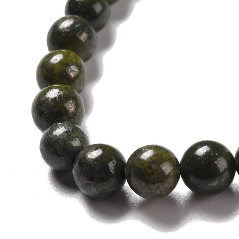 EPIDOTE gemme pierre fine naturelle en lot de perles rondes en 6mm 8mm 10mm : création bijoux & loisirs créatifs image 6