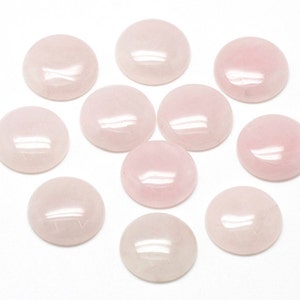 QUARTZ ROSE gemme pierre fine naturelle en cabochon rond en 8mm, 10mm, 14mm, 20mm, 25mm et 30mm : création bijoux, macramé lot de 5 pièces