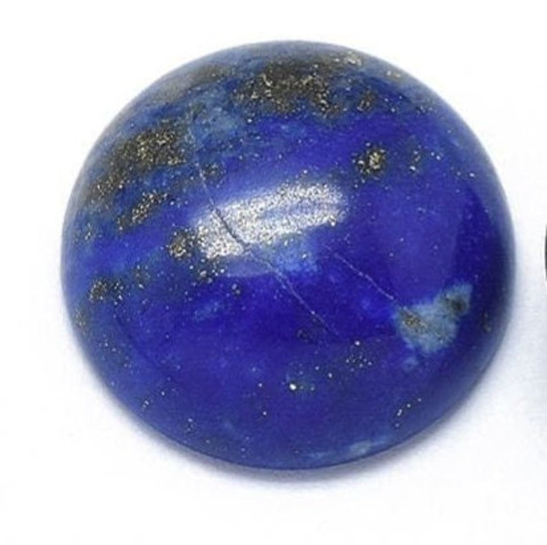 LAPIS LAZULI gemme pierre fine naturelle en cabochon rond en 8mm, 10mm, 16mm et 30mm : création bijoux, macramé et loisirs créatifs pour 1 pièce