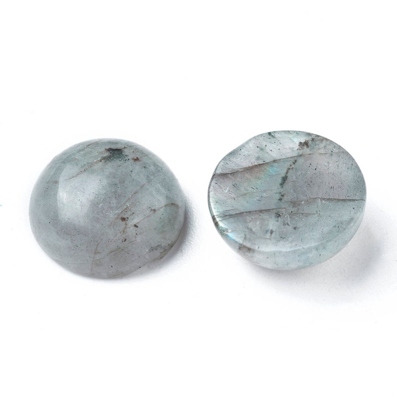 LABRADORITE gemme pierre fine naturelle en cabochon rond en 12mm et 20mm : création bijoux, macramé et loisirs créatifs image 4