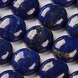 LAPIS LAZULI gemme pierre fine naturelle en cabochon rond en 8mm, 10mm, 16mm et 30mm : création bijoux, macramé et loisirs créatifs image 5