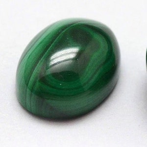 MALACHITE gemme pierre fine naturelle en cabochon ovale en 8x6mm, 10x8mm, 14x10mm, 18x13mm & 25x18mm : création bijoux, macramé 18mm