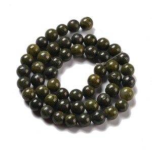 EPIDOTE gemme pierre fine naturelle en lot de perles rondes en 6mm 8mm 10mm : création bijoux & loisirs créatifs image 7