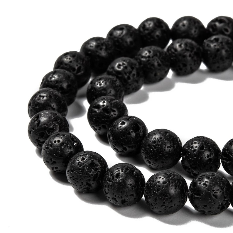LAVA STONE gemstone natural stone in batch of round beads in 6mm 8mm 10mm: jewelry creation & creative hobbies image 2