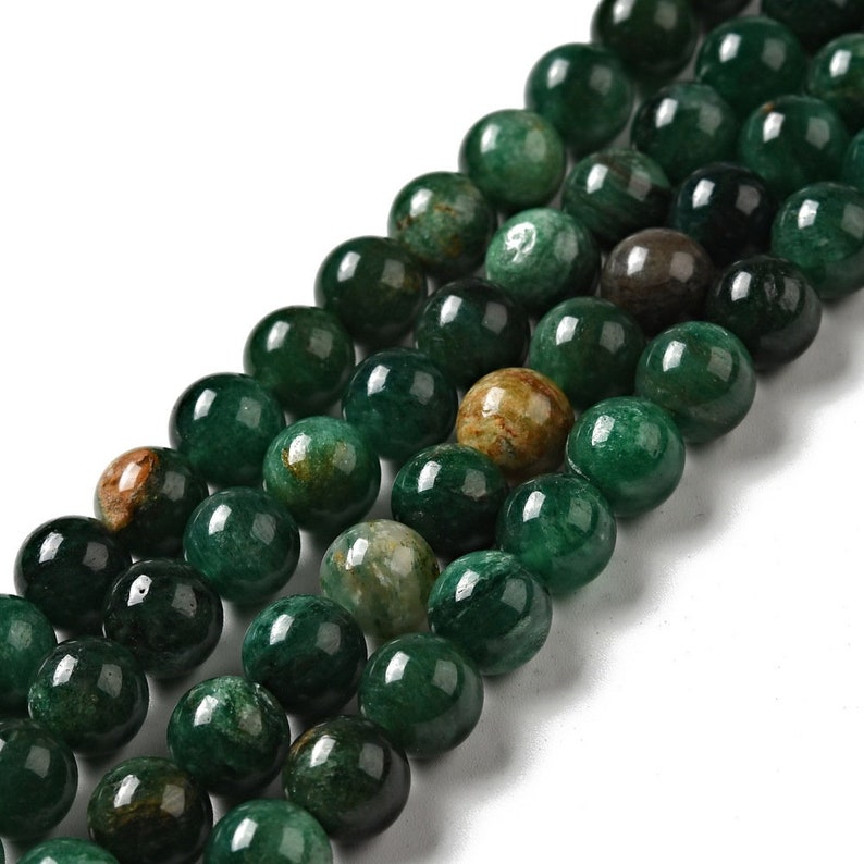 EMERAUDE gemme pierre fine naturelle en lot de perles rondes en 6mm 8mm 10mm : création bijoux & loisirs créatifs image 3
