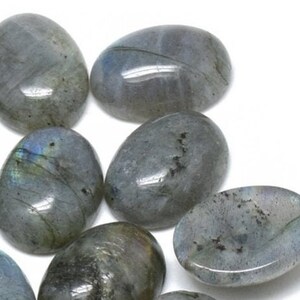 LABRADORITE pierre naturelle cabochon ovale en 14x10mm, 18x13mm, 25x18mm et 40x30mm : création bijoux, macramé et loisirs créatifs lot de 2 pièces