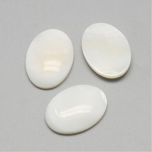 NACRE gem natural fine stone in oval cabochon in 18x13mm and 25x18mm: jewelry creation, macramé, macramé and creative hobbies image 2