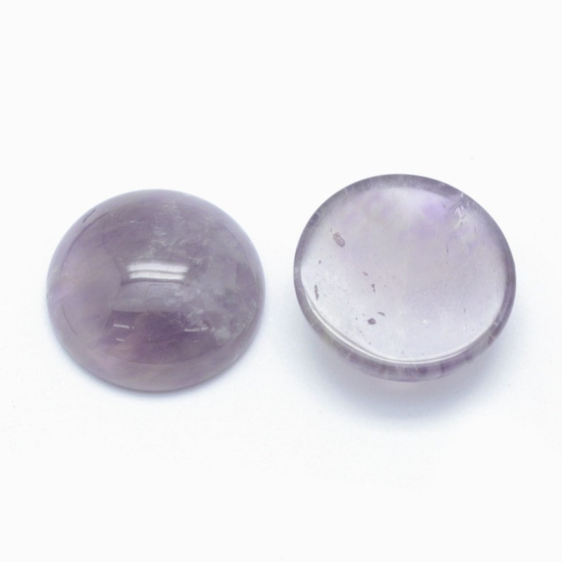 AMETHYSTE pierre naturelle en cabochon rond en 8mm, 10mm, 14mm, 16mm, 20mm et 30mm : création bijoux, macramé et loisirs créatifs image 3