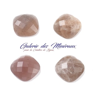 PIERRE  DE  SOLEIL  gemme pierre naturelle en cabochon carré à facettes en 15x15mm : création bijoux, macramé et loisirs créatifs