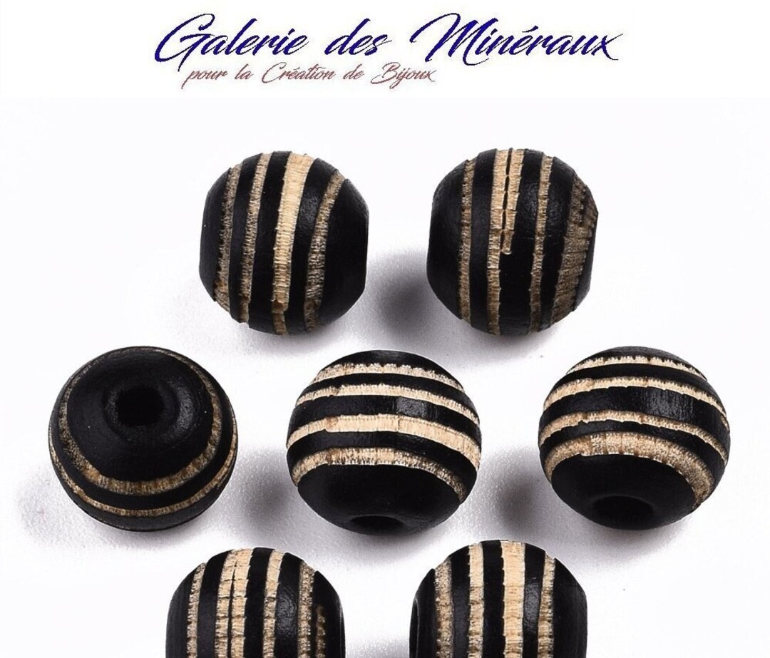 Black WOODEN Beads Engraved Gem Natural Wooden Bead in Batch - Etsy