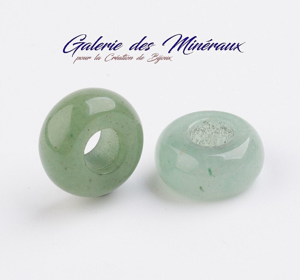 Perle En Aventurine Verte - 14mm - Trou De 3mm - Neuve - Pour Création Bijoux