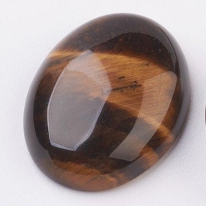 OEIL DE TIGRE gemme pierre fine naturelle cabochon ovale en 18x13mm, 25x18mm et 40x30mm : création bijoux, macramé et loisirs créatifs pour 1 pièce