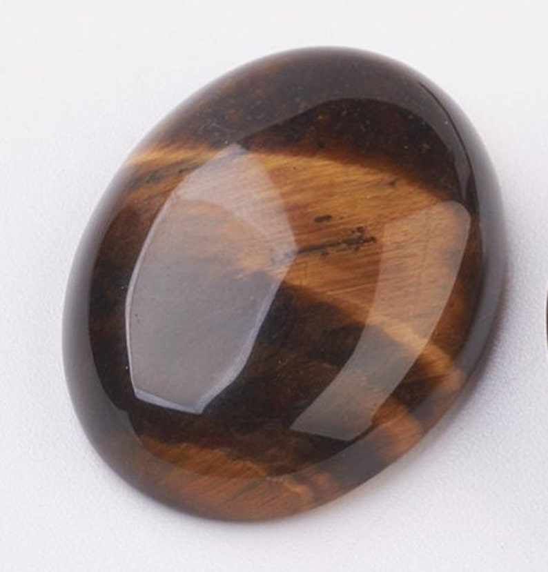 OEIL DE TIGRE gemme pierre fine naturelle cabochon ovale en 18x13mm, 25x18mm et 40x30mm : création bijoux, macramé et loisirs créatifs pour 1 pièce