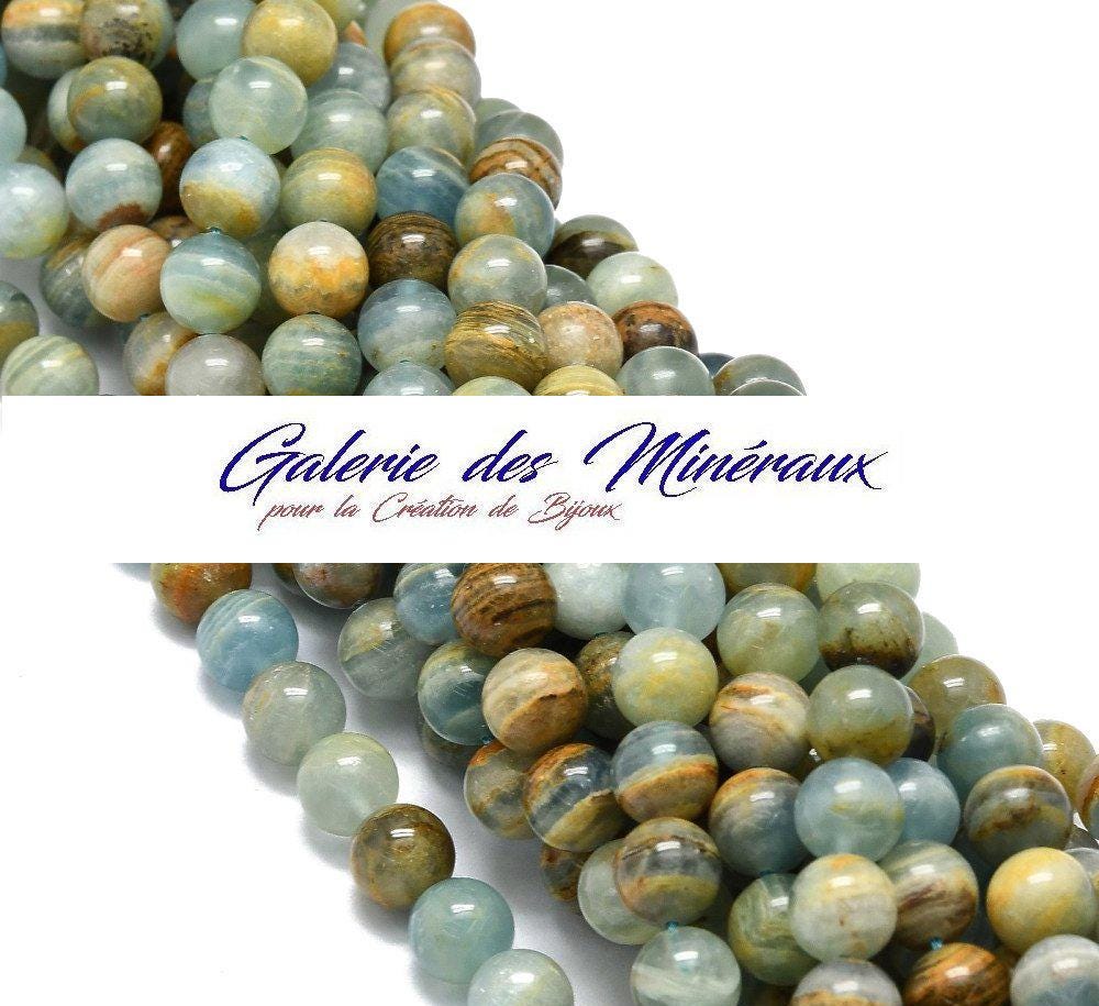 Exclusive: CALCITE gem natural stone in a set of round beads in 6mm 8mm 10mm for creating jewelry & creative hobbies